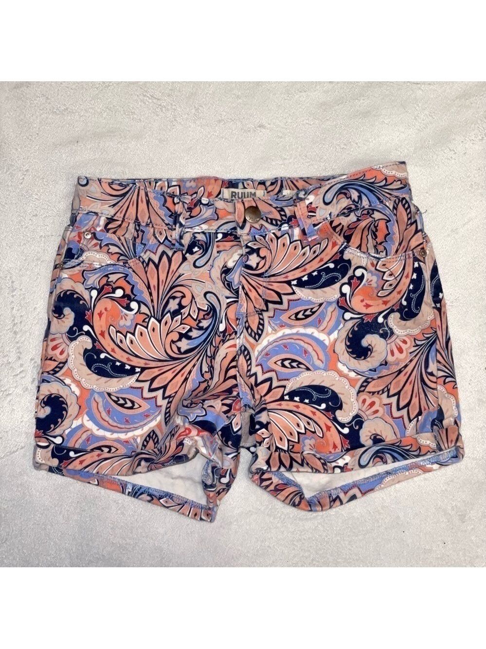 Girls Ruum shorts, paisley shorts, size 14 kids